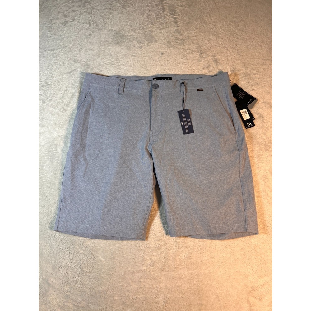 Travis Mathew Mens Size 40 Beck Performance Golf Shorts Stretch Baby Blue NWT